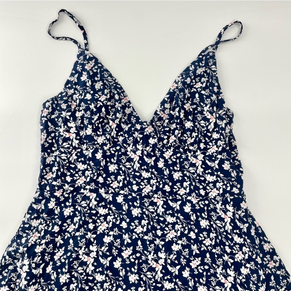 RUMOR Floral Ditzy Daisy Navy Blue spaghetti strap lined mini dress - Picture 2 of 9